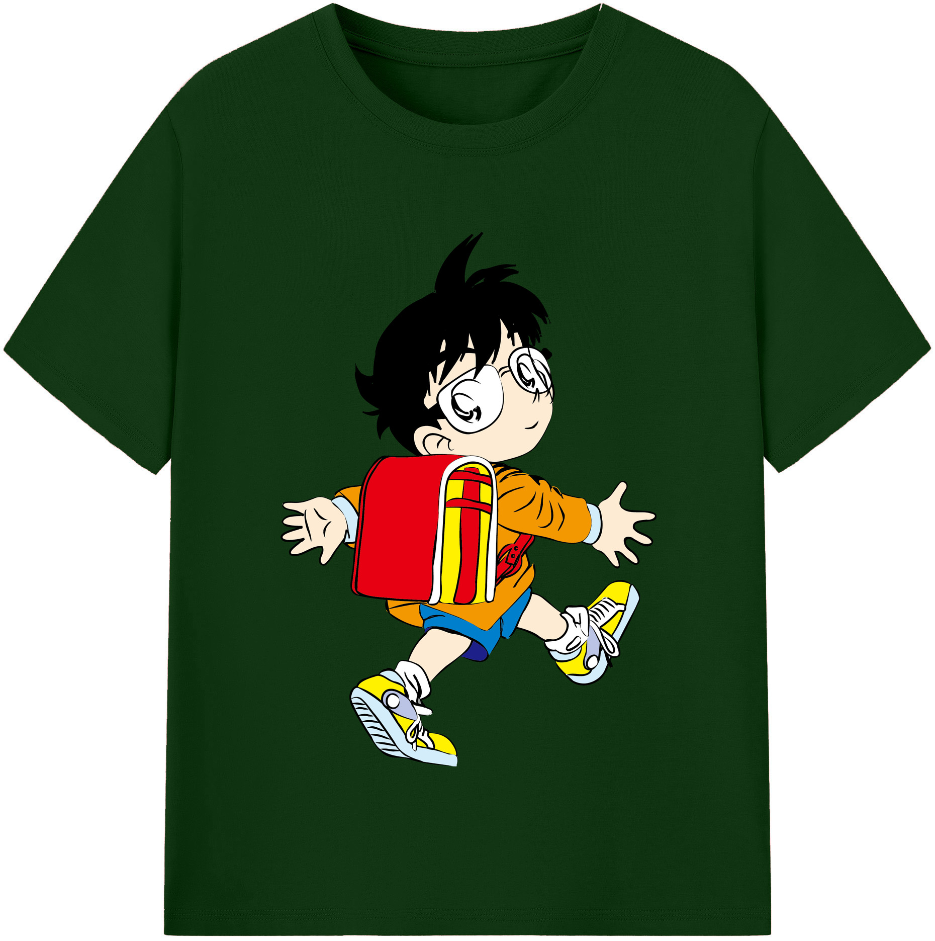 （画像用） 名探偵コナン 江戸川 コナン Detective Conan Conan Edogawa 綿100％半袖Tシャツ（フロントプリント）
